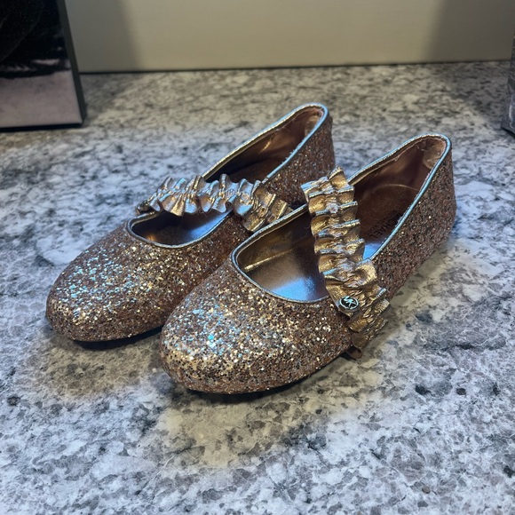 Michael Kors Sparkling Gold Kids Dress Shoes - Picture 1 of 5